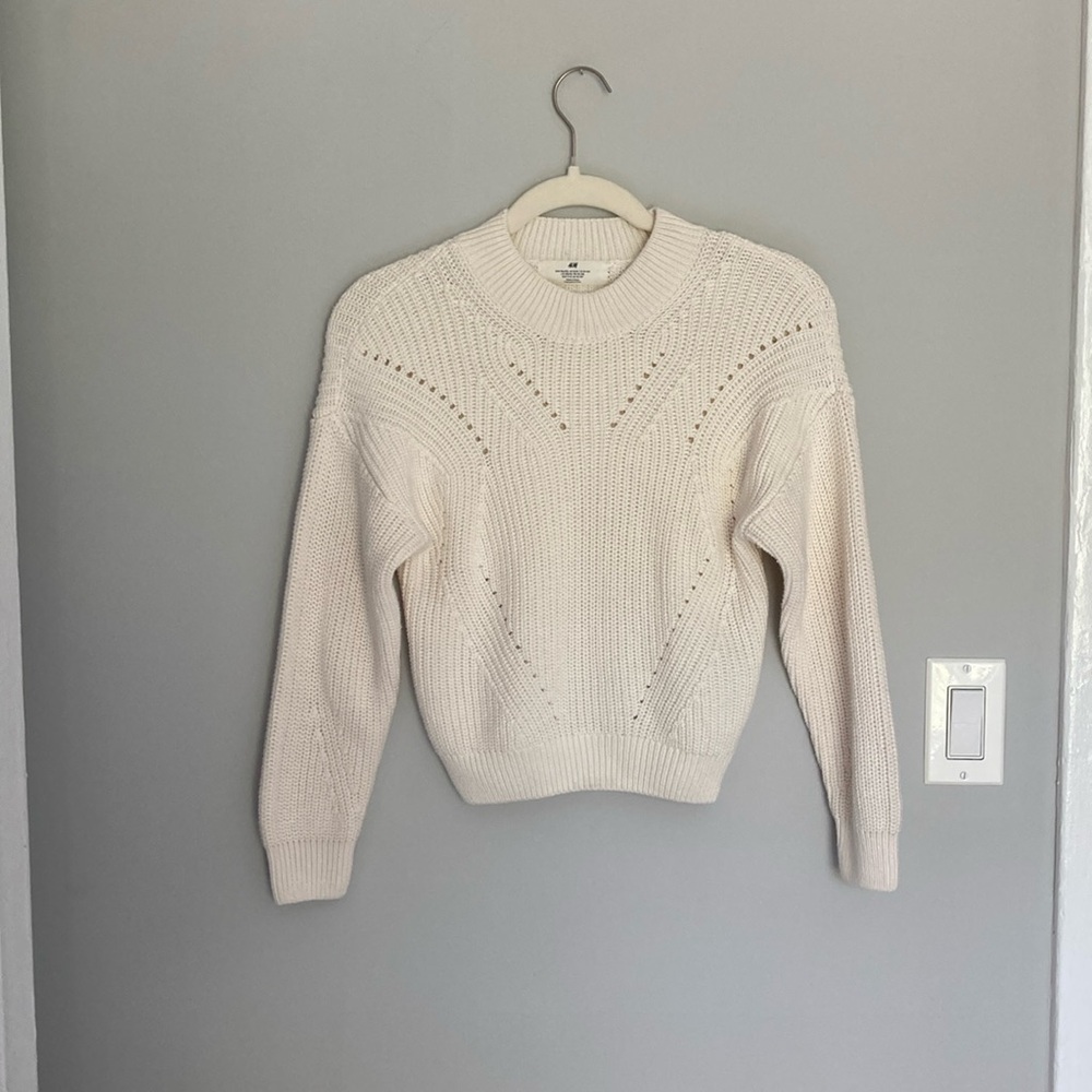 H&M Fall Knit Sweater in Cream